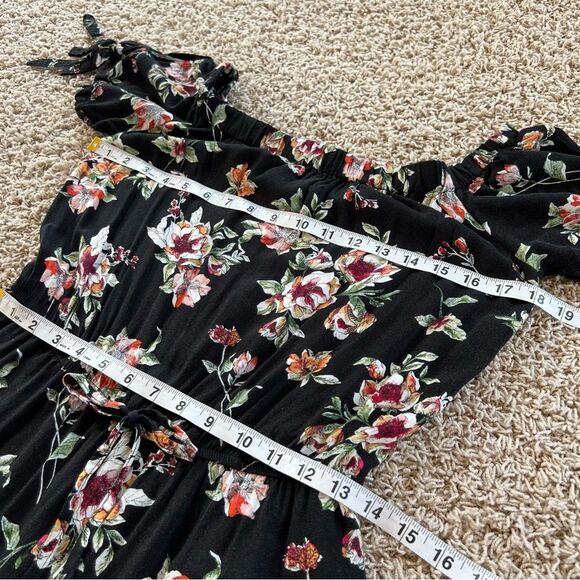 Xhilaration Off The Shoulder Ankle Boho Wide Leg Floral Pantsuit Romper Size S - Picture 14 of 14